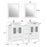 CVC White Solid Wood with Basin Engineered Marble Top and Mirror CVC24 Bathroom Cabinet - 60" x 18.5" x 36"