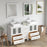 CVC White Solid Wood with Basin Engineered Marble Top and Mirror CVC24 Bathroom Cabinet - 60" x 18.5" x 36"
