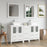 CVC White Solid Wood with Basin Engineered Marble Top and Mirror CVC24 Bathroom Cabinet - 60" x 18.5" x 36"