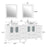 CVC White Solid Wood with Basin Engineered Marble Top and Mirror CVC24 Bathroom Cabinet - 72" x 18.5" x 36"