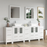 CVC White Solid Wood Vanity Cabinet - 84" x 18.5" x 36"