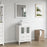 CVC White Solid Wood Bathroom Cabinet - 24" x 18.5" x 36"
