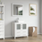 CVC Solid Wood White Bathroom Cabinet White