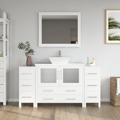 CVC Solid Wood White Bathroom Cabinet White
