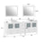 CVC White Solid Wood with White Engineered Marble Top and Mirror CVC36 Bathroom Cabinet - 84" x 18.5" x 36"
