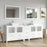 CVC White Solid Wood with White Engineered Marble Top and Mirror CVC36 Bathroom Cabinet - 84" x 18.5" x 36"