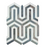 White Carrara Polished Marble Mosaic - Berlinetta Design with Blue/Gray