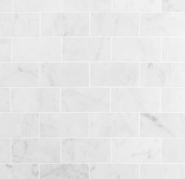 White Carrara Honed Marble Tile - 3" x 12" x 3/8"