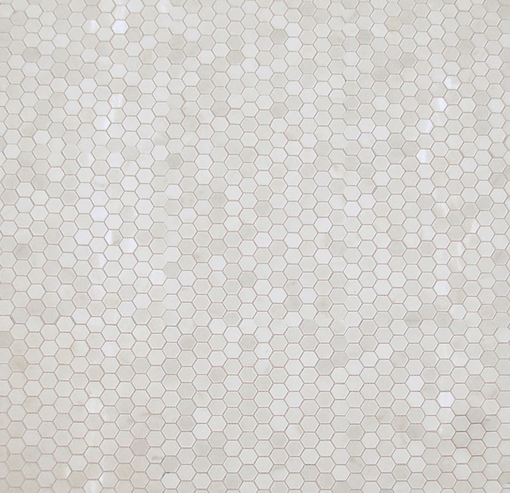 White Jade Marble Mosaic - 1" Hexagon Polished