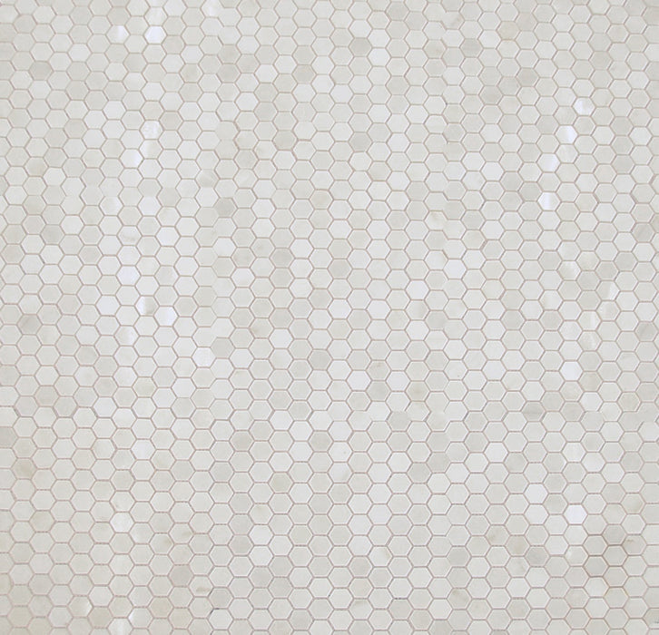 Full Sheet Sample - White Jade Marble Mosaic - 1" x 1" x 3/8" Polished