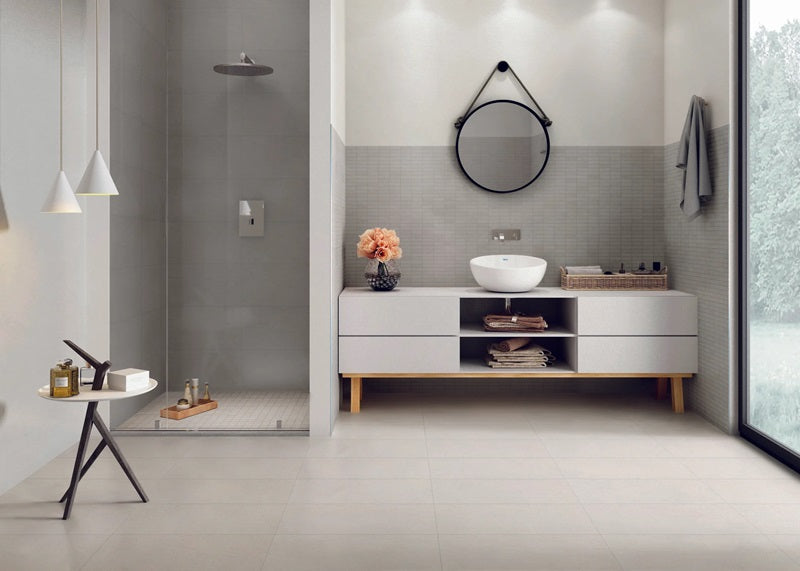Basalt White Porcelain Tile - Matte