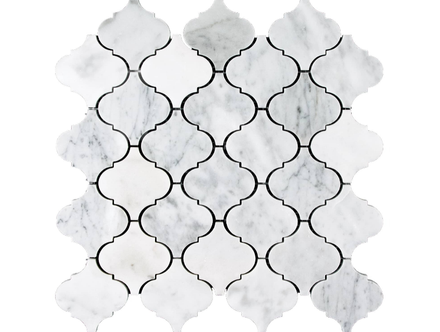 Clearance Sale! White Carrara Marble Mosaic - 2 1/2" x 3"