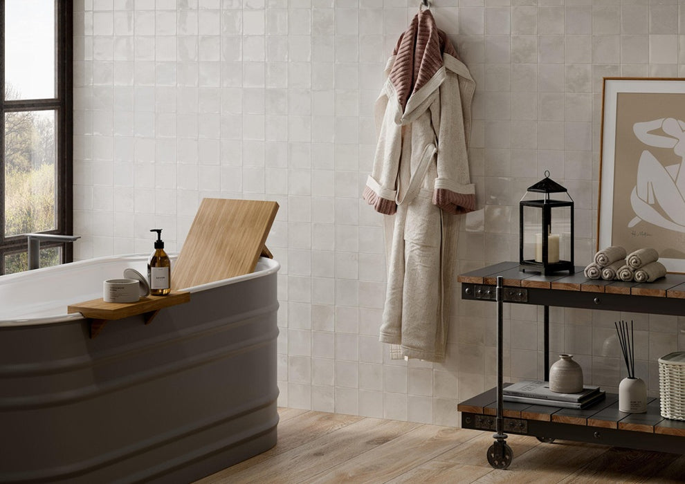 Marrakech Porcelain White RNDMARR Tile Glossy 1