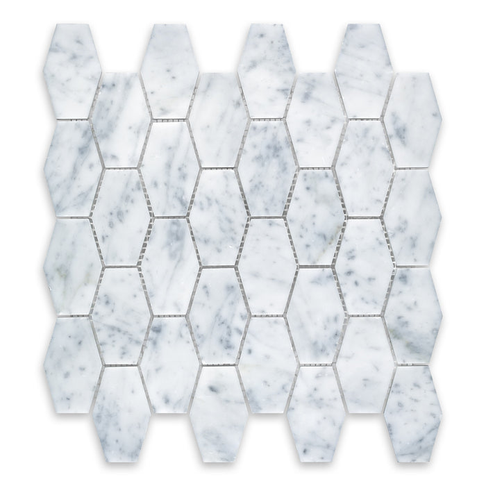 Clearance Sale! White Carrara Marble Mosaic - 3” x 3 3/8”