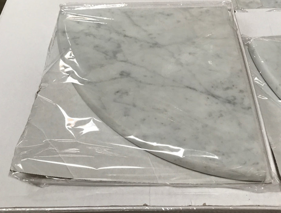 White Carrara Marble Corner Shelf Honed 1