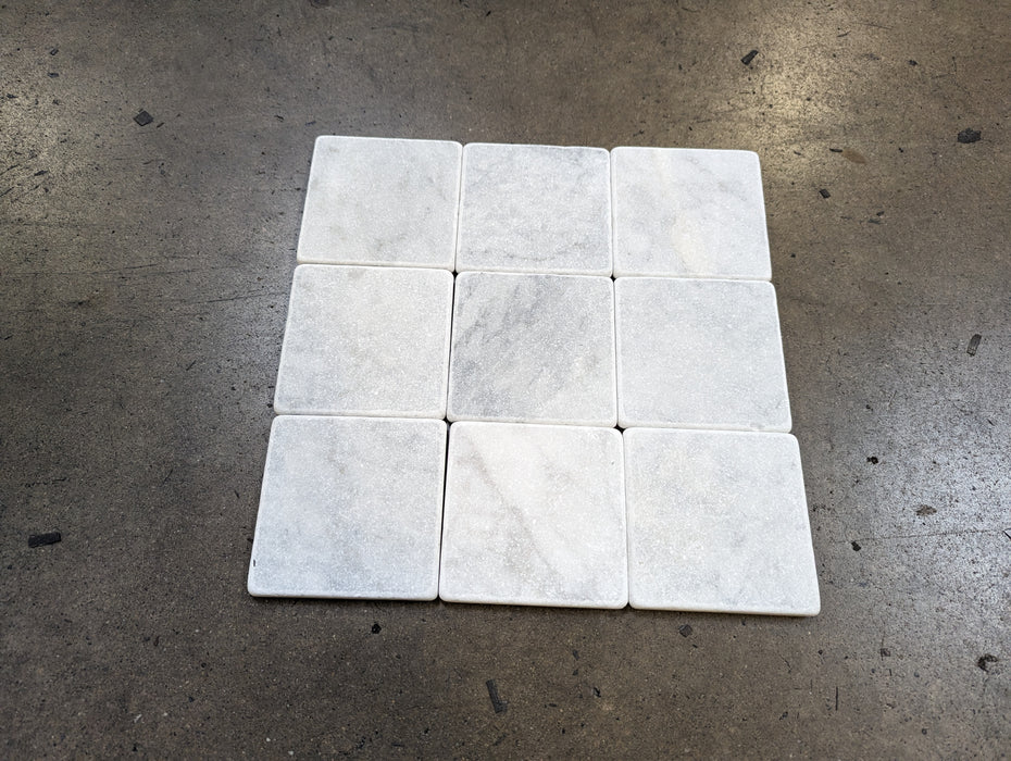 White Carrara Marble Tile - Tumbled 4