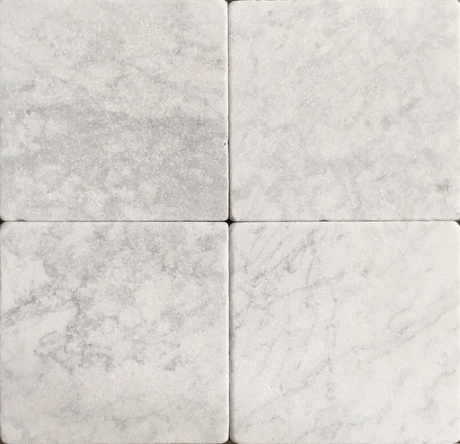 Full Tile Sample - White Carrara Marble Tile - 12" x 12" x 3/8" Tumbled