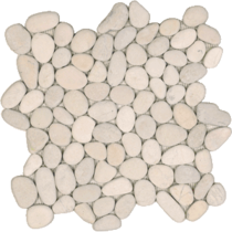 Full Sheet Sample - Aquatica Ocean Stones White Deco Pebble Natural Stone Mosaic - 11.5" x 12.25" Matte