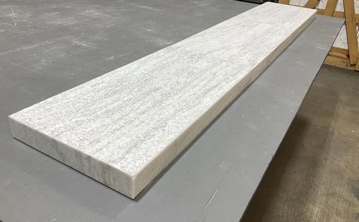 White Flamed & Brushed Quartzite Modern Edge Pool Coping - 12" x 24"