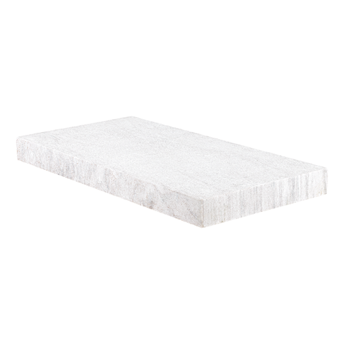 White Flamed & Brushed Quartzite Modern Edge Pool Coping - 12" x 24" x 5 CM