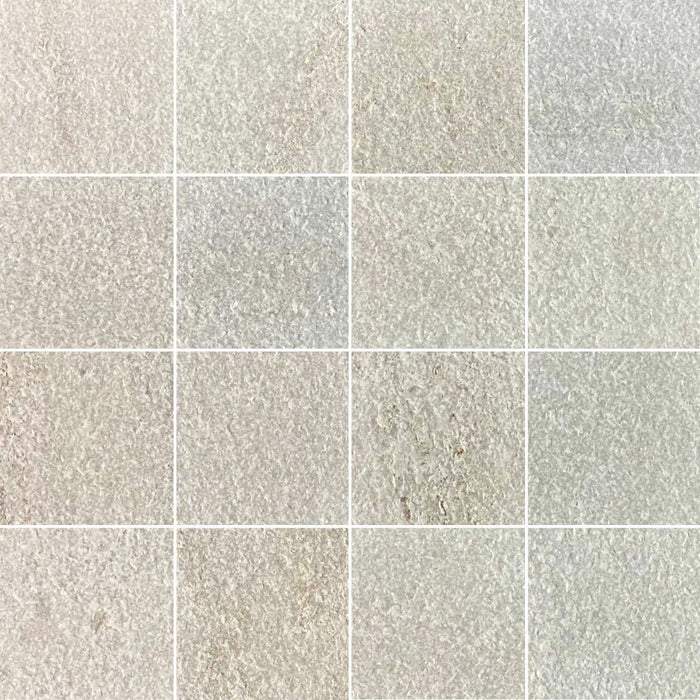 Full Tile Sample - White Slate Tile - 16" x 24" x 1" Flamed