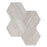 White Wood Hexagon Honed Marble Tile - 6" Hexagon