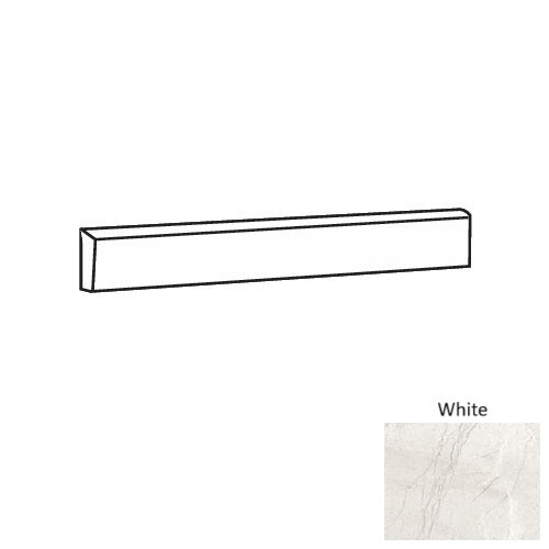 Absolute White Porcelain Floor & Wall Trim - 3" x 24" Bullnose
