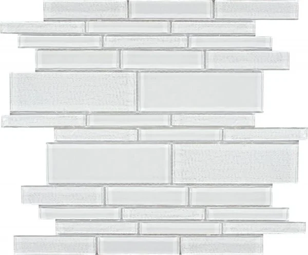 Aquatica Treasure Whitestone Glass Mosaic - Random Linear