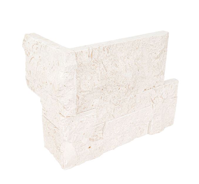 MSI XL Rockmount Stacked Stone Panel Mayra White Ledgestone Corner