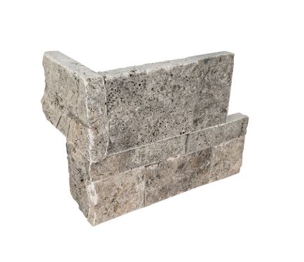XL Rockmount Stacked Stone Panel Silver Travertine LPNLTSIL918COR