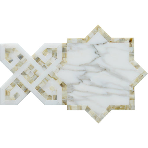 Skalini Line Zarif Calacatta Marble Mosaic - Star