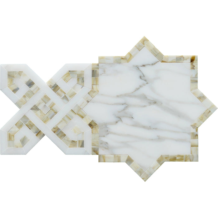 Skalini Line Zarif Calacatta Marble Mosaic - Star