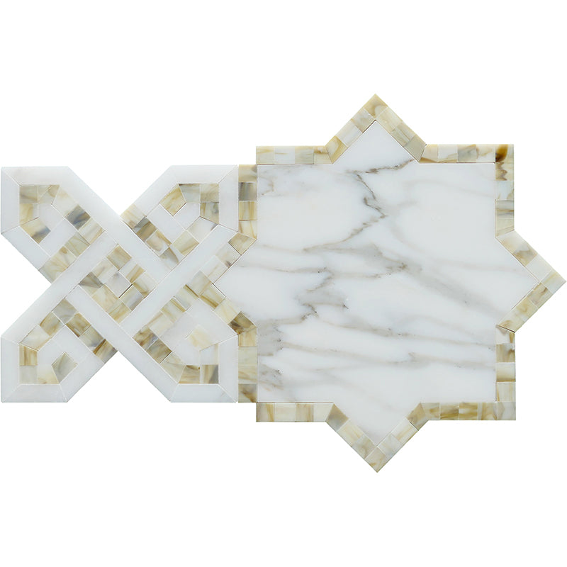 Skalini Line Zarif Calacatta Marble Mosaic - Star