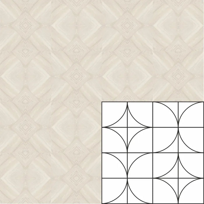 Zen Porcelain Leaf Almond Tile Matte 3