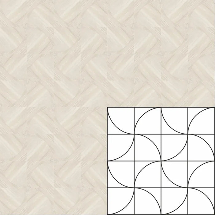 Zen Porcelain Leaf Almond Tile Matte 4