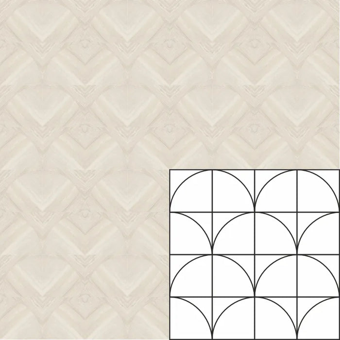 Zen Porcelain Leaf Almond Tile Matte 5