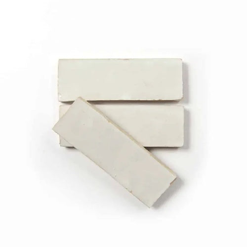Full Tile Sample - Zellige Casablanca Clay Tile - 2" x 6" x 3/4" Glazed