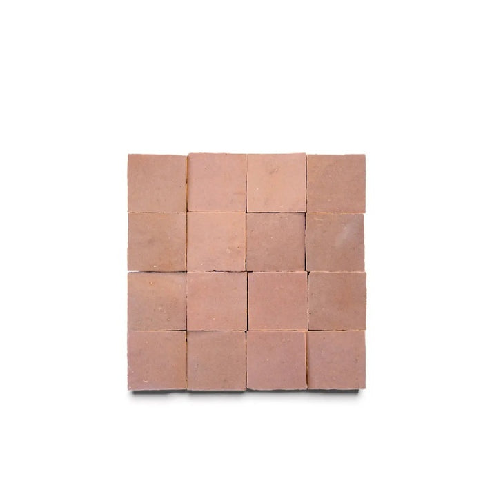 Full Tile Sample - Zellige Dessert Bloom Clay Tile - 2" x 2" x 3/8" Glazed