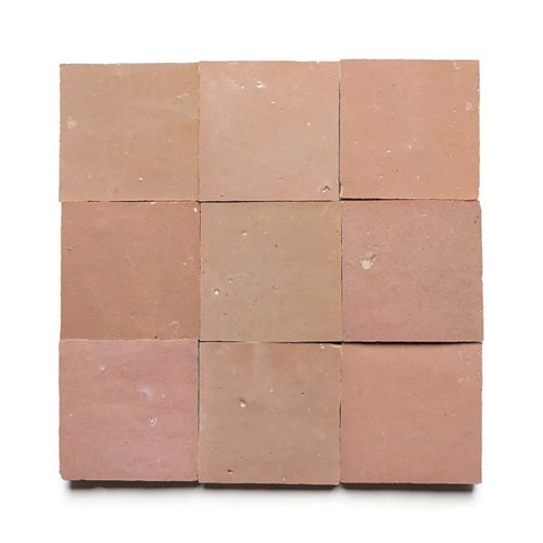 Full Tile Sample - Zellige Dessert Bloom Clay Tile - 4" x 4" x 3/8" Glazed