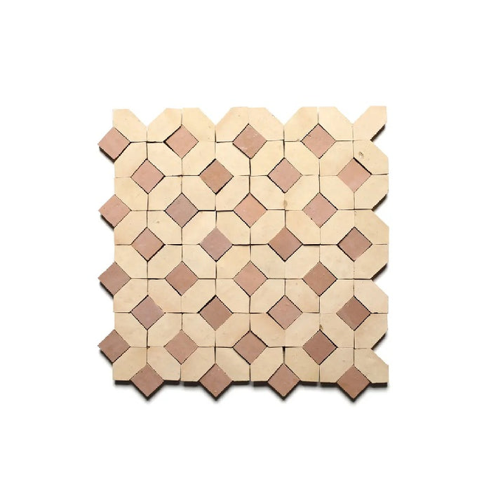 Zellige Clay Lattice 2 Mosaic Glazed 1