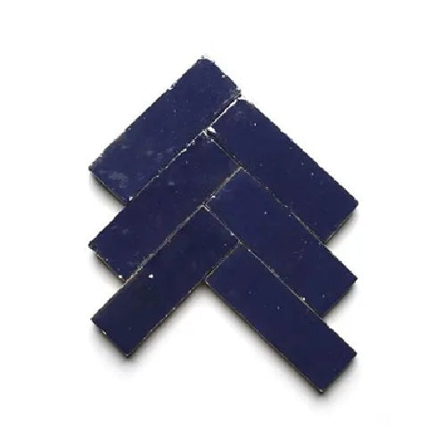 Full Tile Sample - Zellige Night Blue Clay Tile - 3.5" x 4" Hexagon x 3/8" Glazed