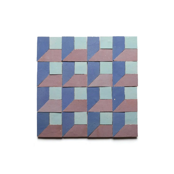 Zellige Clay Perpetual Check 2 Mosaic Glazed 1