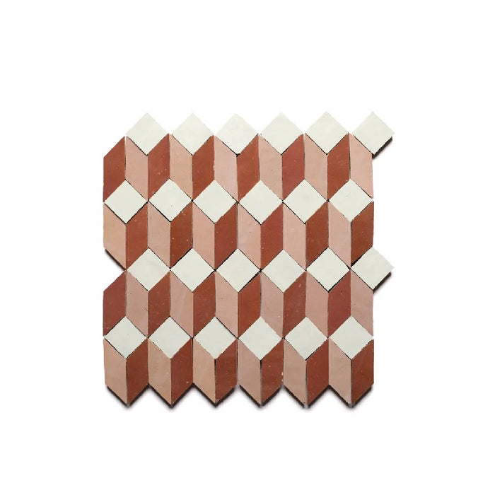 Zellige Clay Prismatic 3 Mosaic Glazed 1
