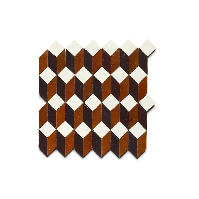 Zellige Clay Prismatic 6 Mosaic Glazed 1