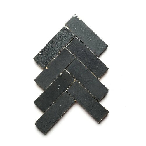 Full Tile Sample - Zellige Slate Gray Clay Tile - 2" x 6" x 3/4" Glazed