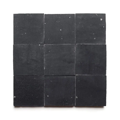 Full Tile Sample - Zellige Slate Gray Clay Tile - 4" x 4" x 3/8" Glazed