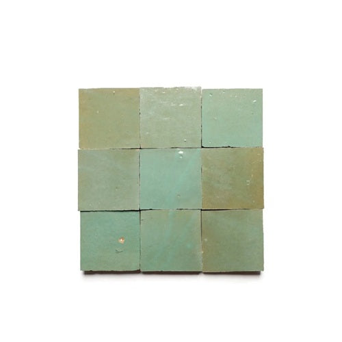 Full Tile Sample - Zellige Tidepool Clay Tile - 4" x 4" x 3/8" Glazed