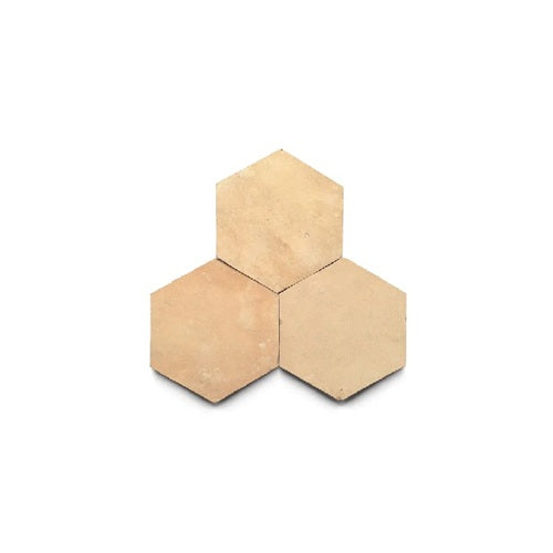 Full Tile Sample - Zellige Natural Clay Tile - 3.5" x 4" Hexagon x 3/8" Glazed