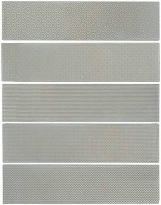 Full Tile Sample - Zen Morning Deco Ceramic Tile - 3" x 12" Glossy
