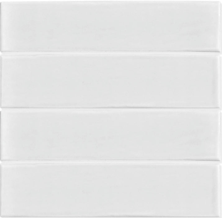 Full Tile Sample - Zen White Ceramic Tile - 3" x 12" Glossy